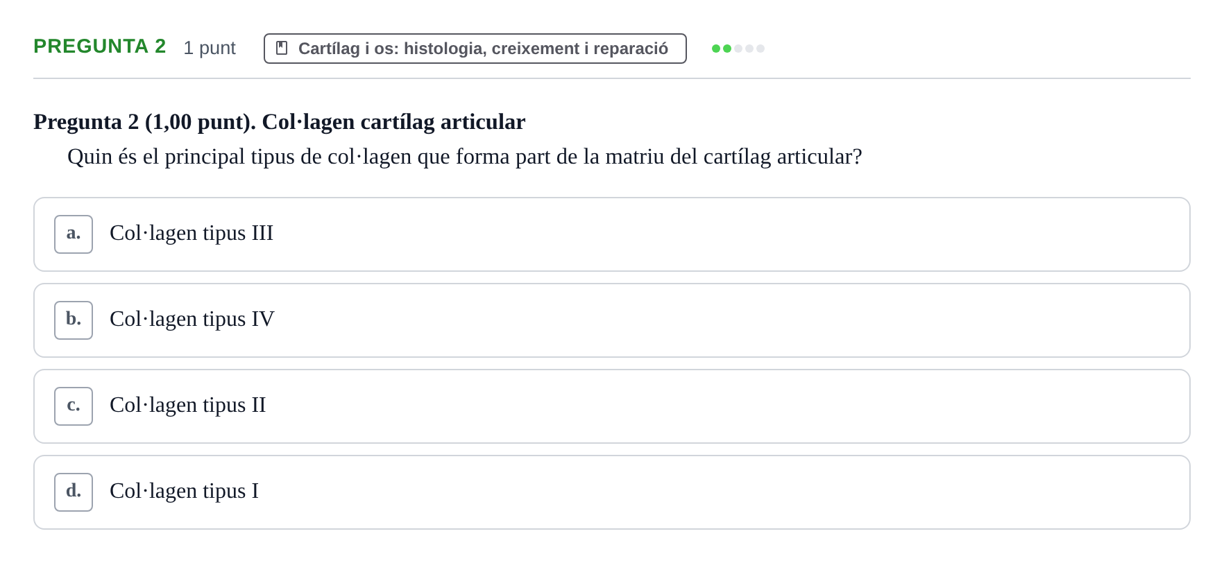 Enunciado: Pregunta 2 · Estructura i Funció del Cos Humà I UVIC 2024