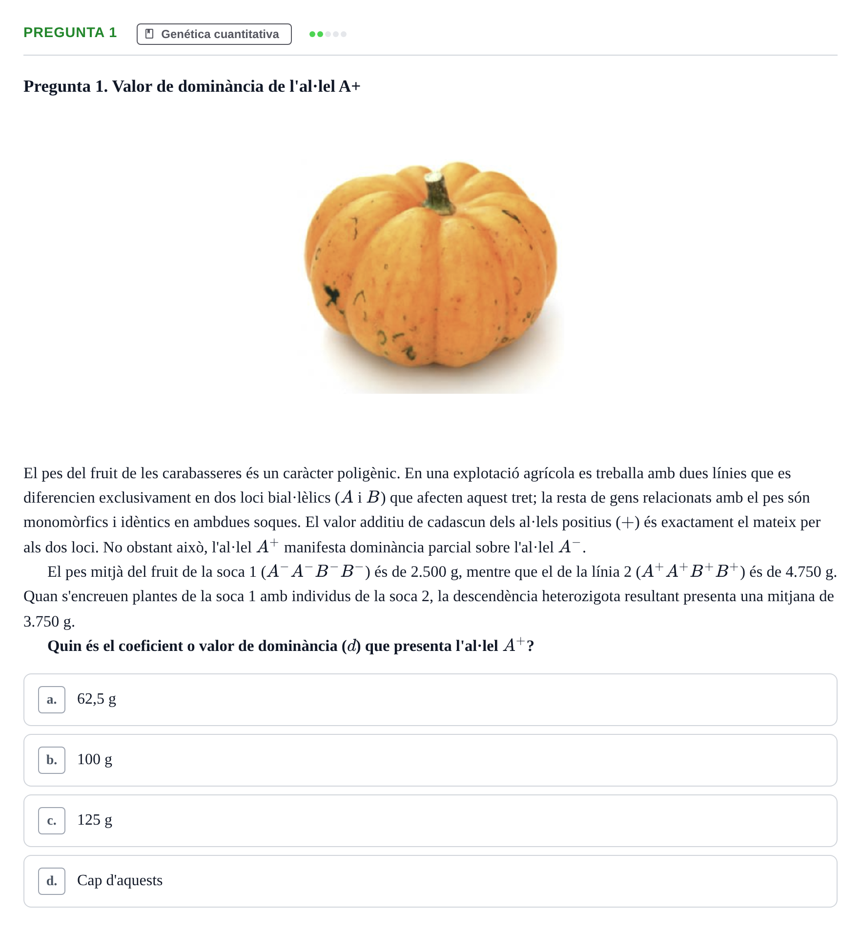 Enunciado: Pregunta 1 · Genética UAB 2017