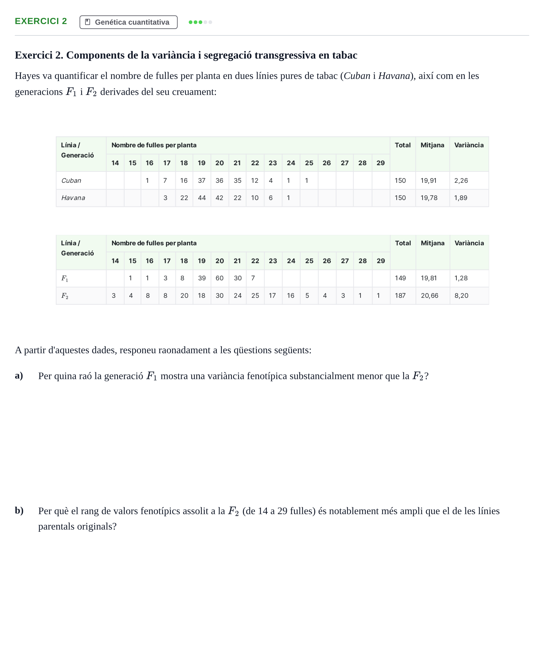 Enunciado: Exercici 2 · Genética UAB 2015