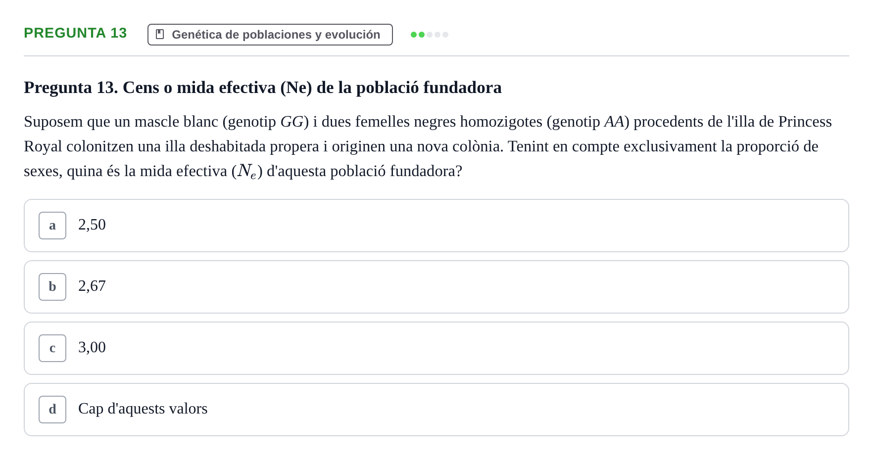 Enunciado: Pregunta 13 · Genética UAB 2015