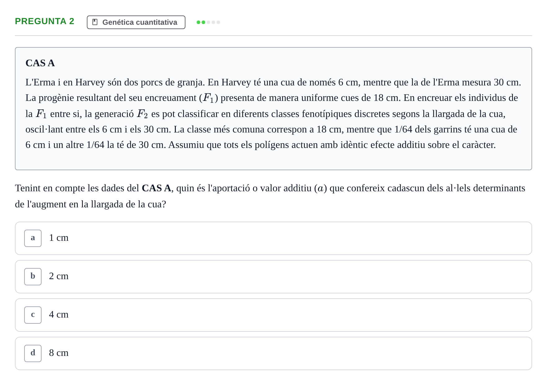 Enunciado: Pregunta 2 · Genética UAB 2015