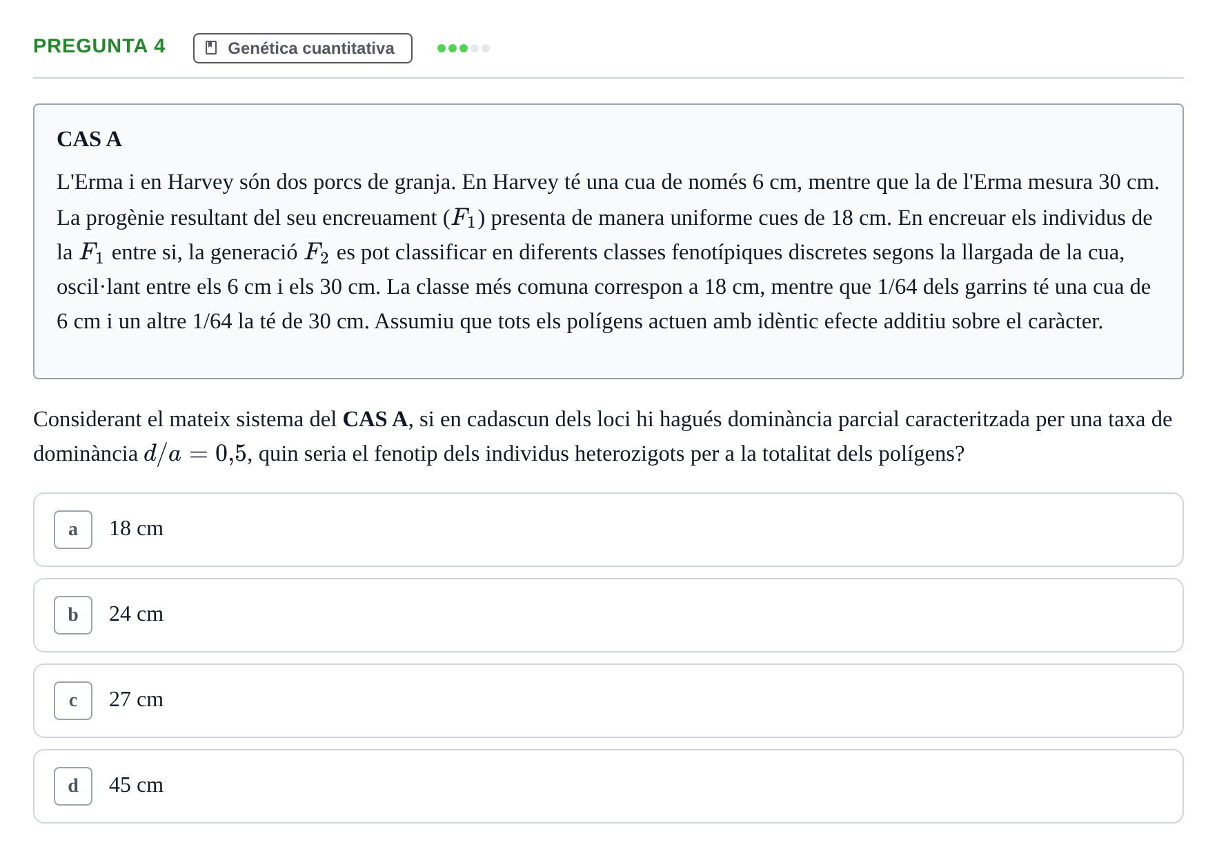 Enunciado: Pregunta 4 · Genética UAB 2015