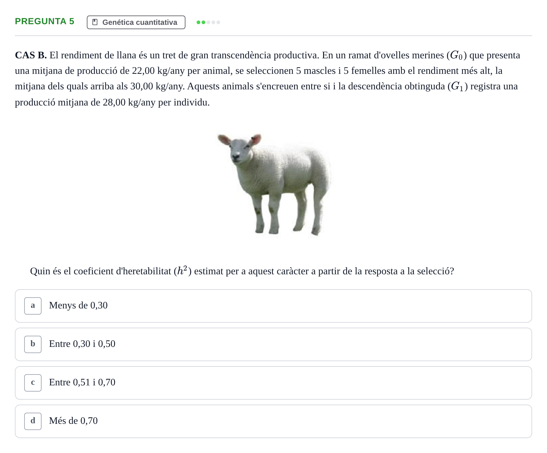 Enunciado: Pregunta 5 · Genética UAB 2015
