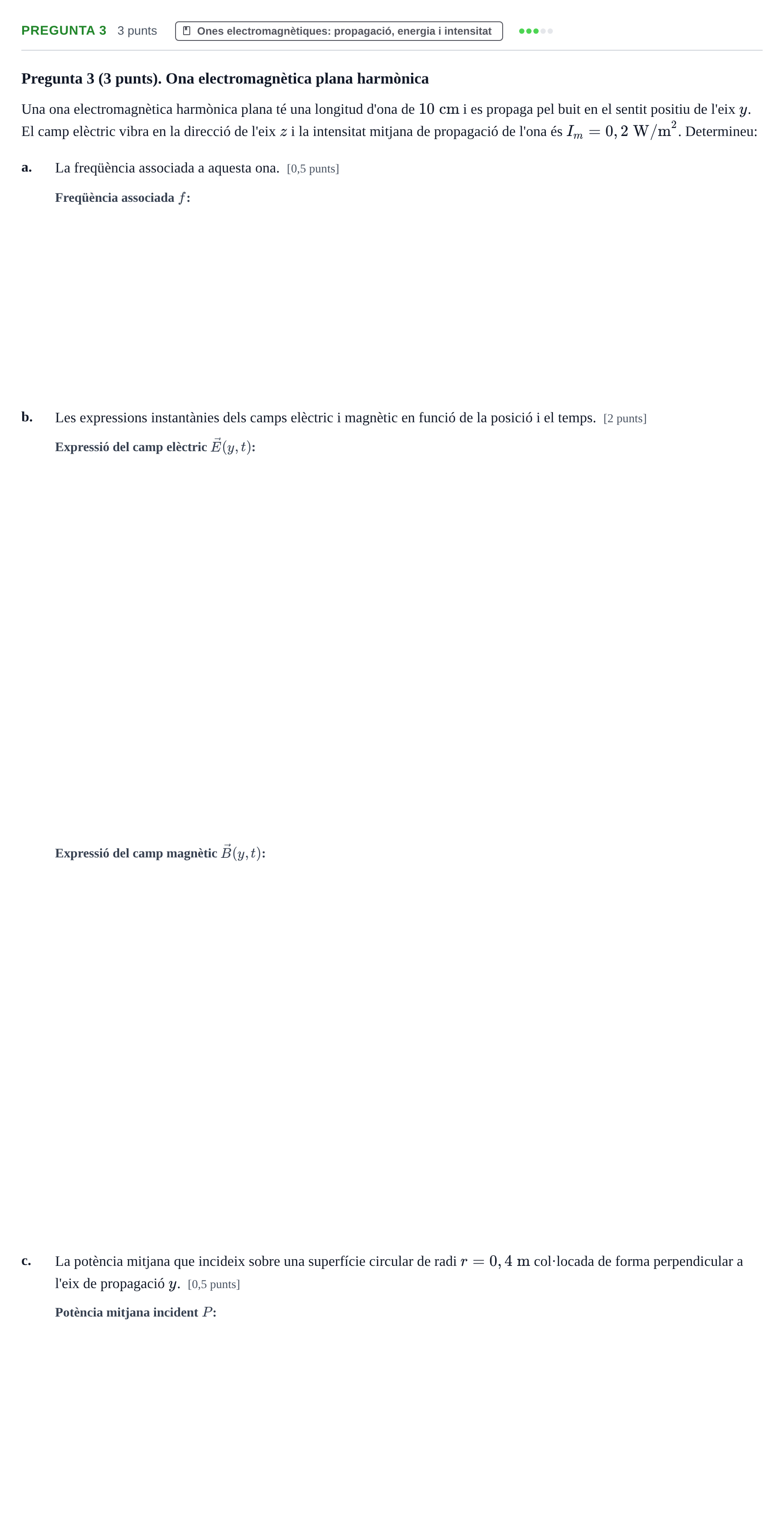 Enunciado: Pregunta 3 · Física UDL 2018
