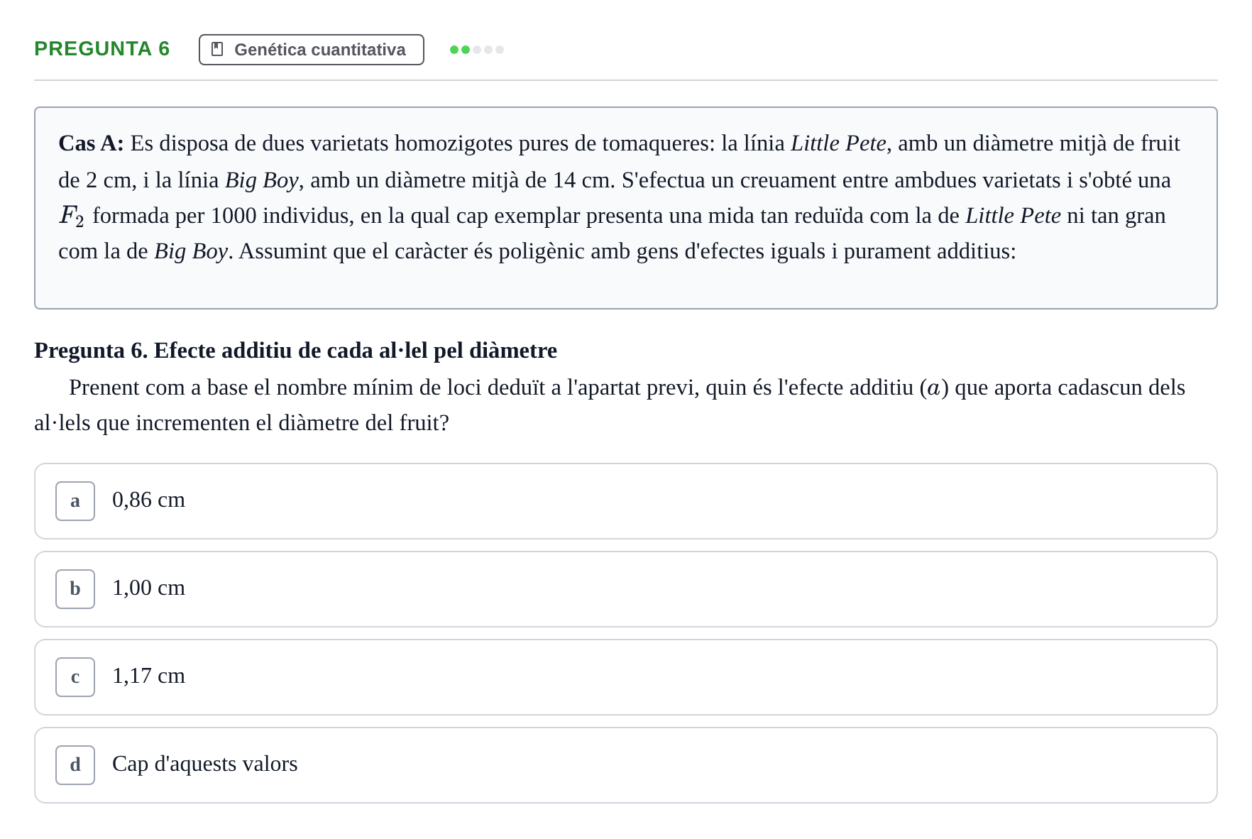 Enunciado: Pregunta 6 · Genética UAB 2016