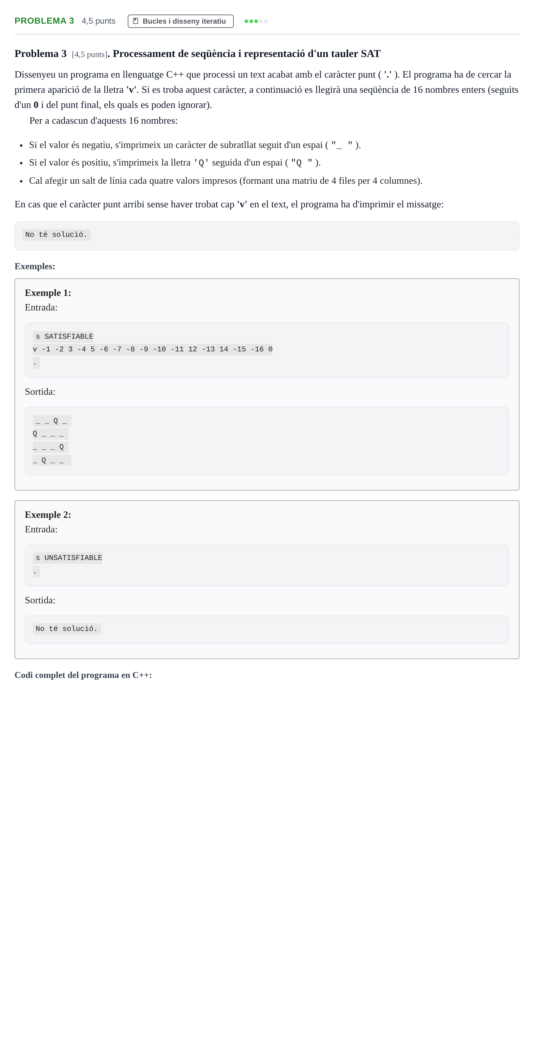 Enunciado: Problema 3 · Programació I UDL 2022