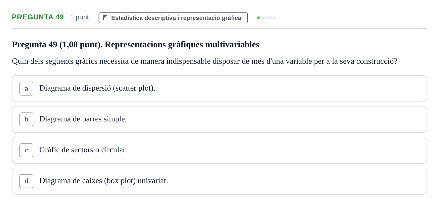 Enunciado: Pregunta 49 · Habilitats d'Investigació Clínica i de Lectura Crítica UVIC 2023