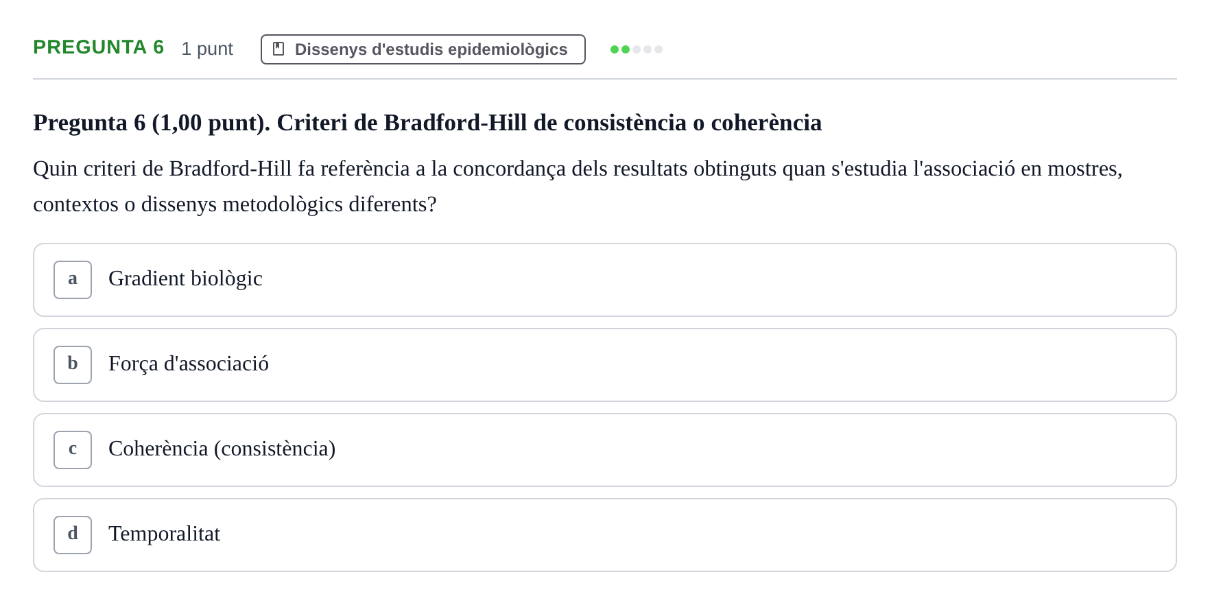 Enunciado: Pregunta 6 · Habilitats d'Investigació Clínica i de Lectura Crítica UVIC 2023