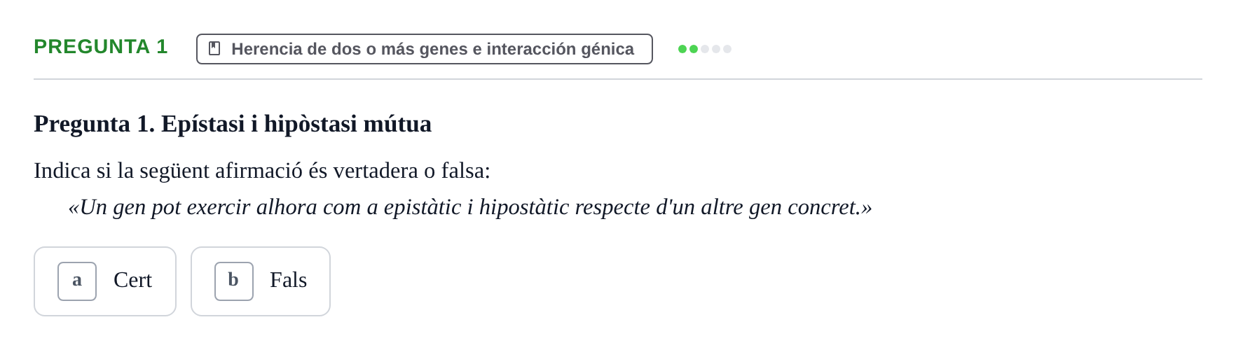 Enunciado: Pregunta 1 · Genética UAB 2021