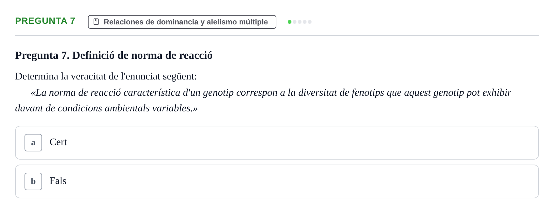 Enunciado: Pregunta 7 · Genética UAB 2021
