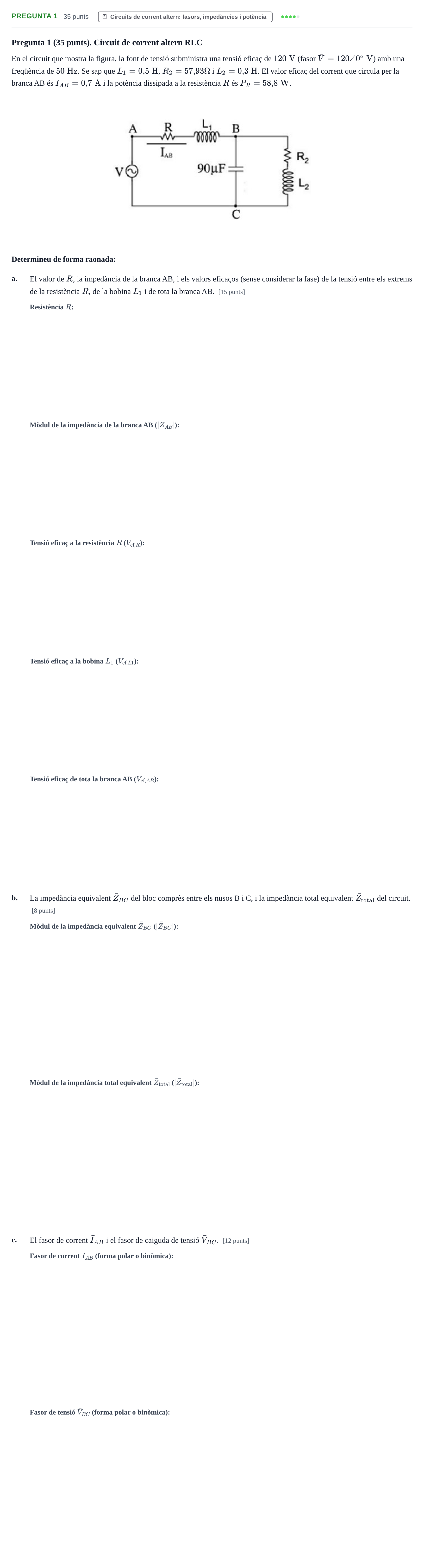 Enunciado: Pregunta 1 · Física UDL 2019