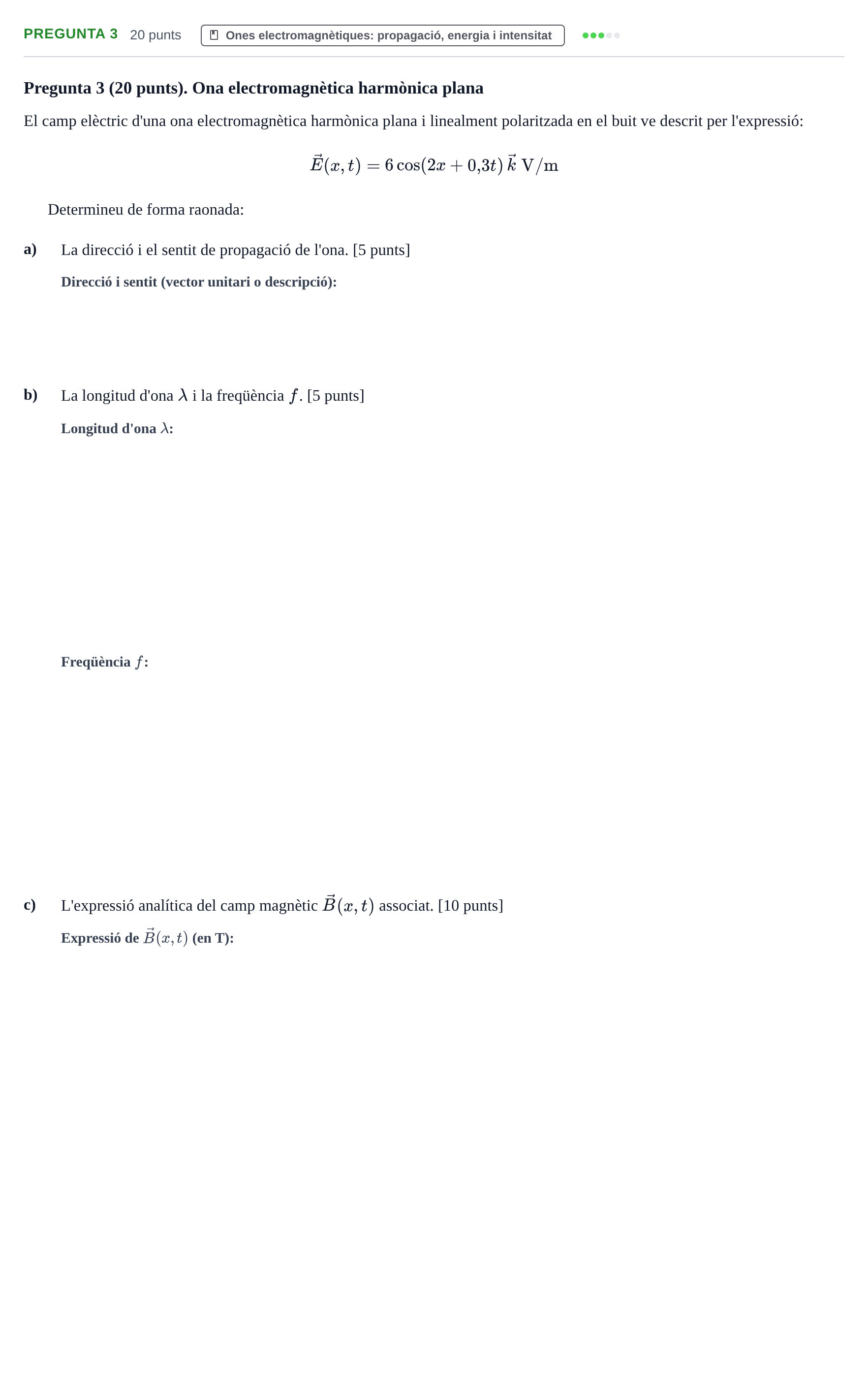 Enunciado: Pregunta 3 · Física UDL 2019