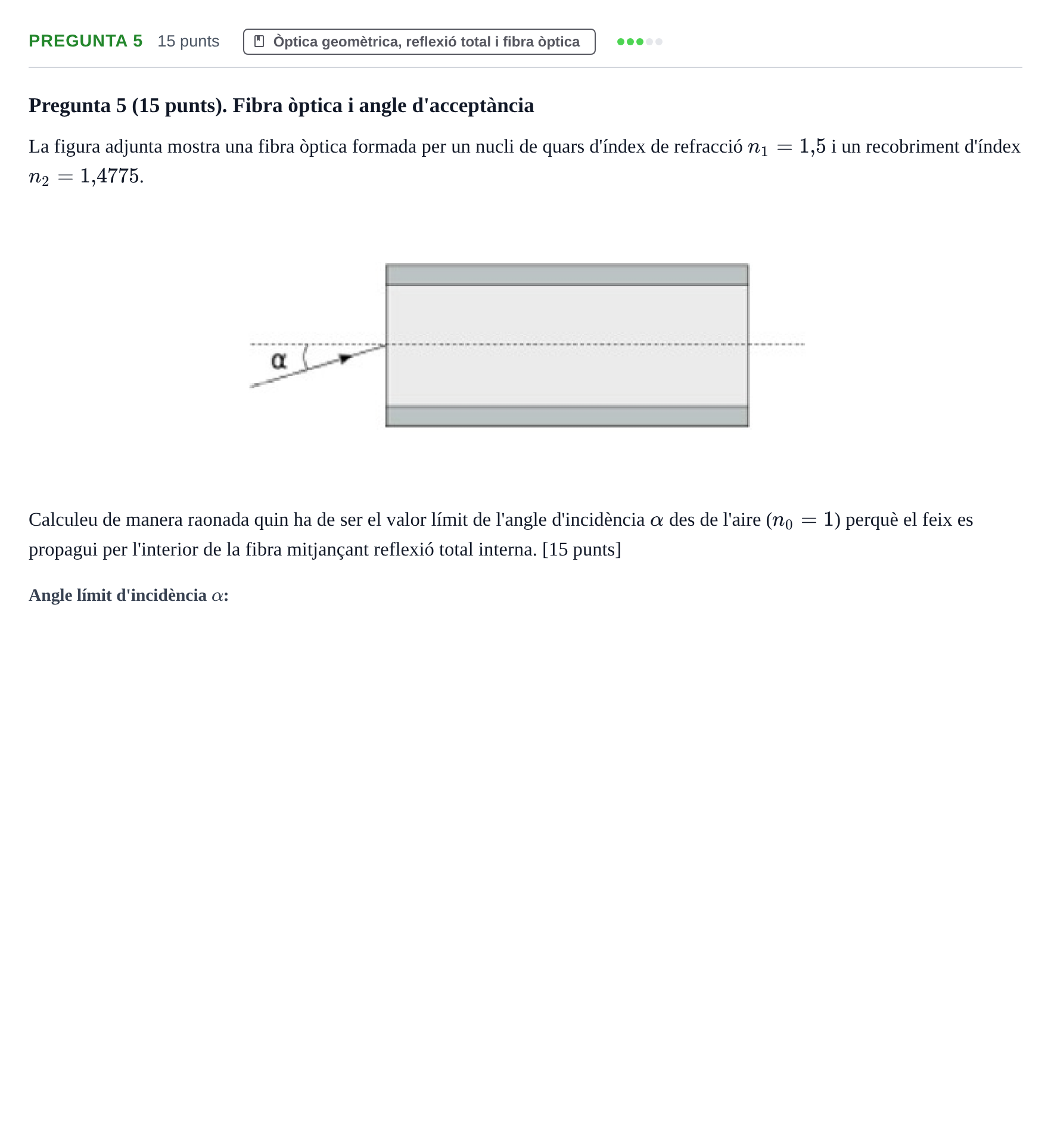 Enunciado: Pregunta 5 · Física UDL 2019