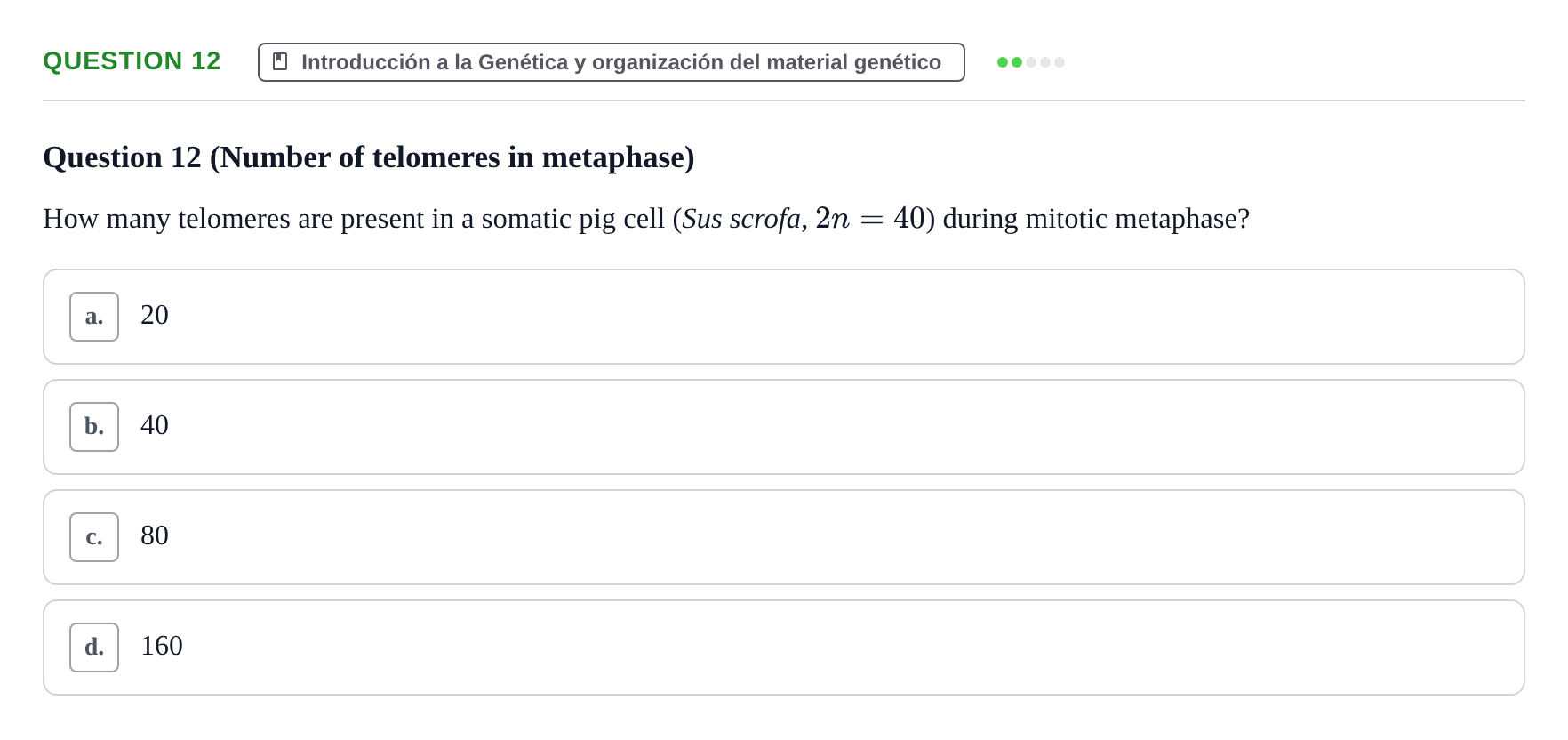 Enunciado: Question 12 · Genética UAB 2022