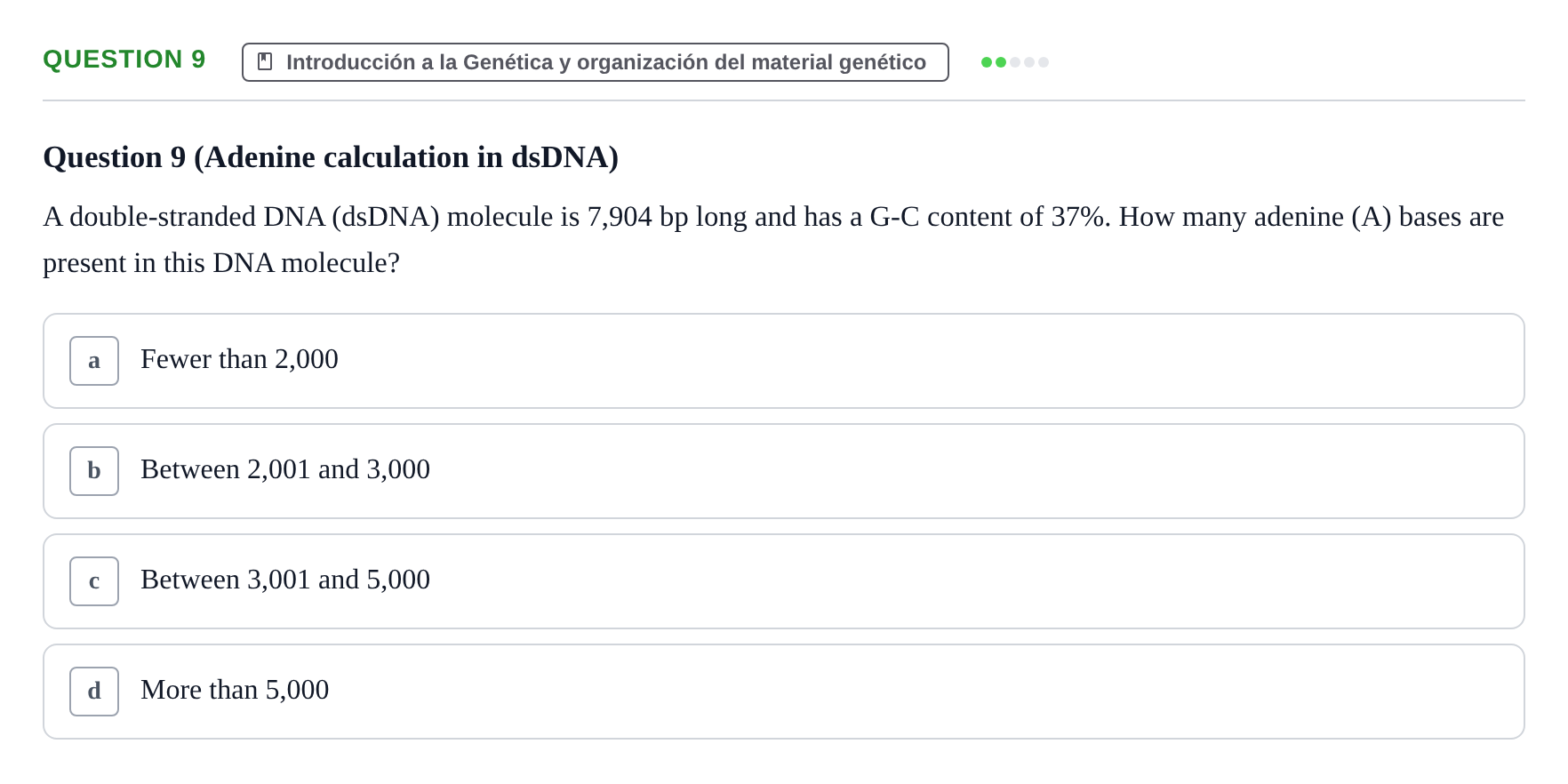 Enunciado: Question 9 · Genética UAB 2022