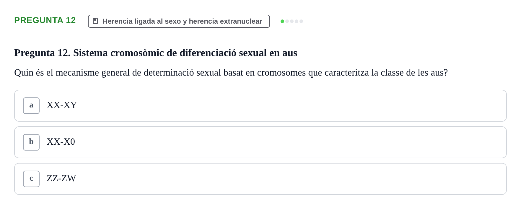 Enunciado: Pregunta 12 · Genética UAB 2021