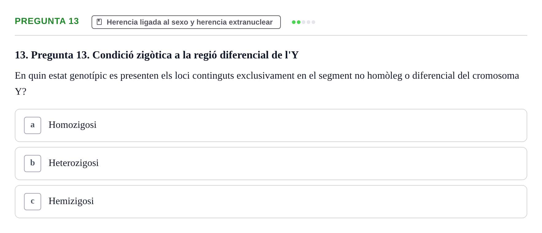 Enunciado: Pregunta 13 · Genética UAB 2021
