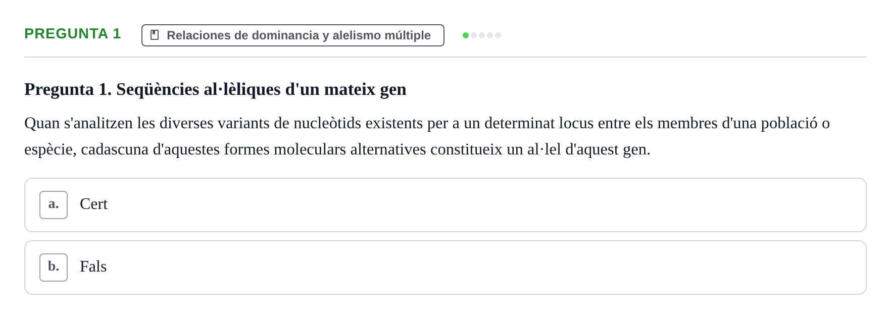 Enunciado: Pregunta 1 · Genética UAB 2021