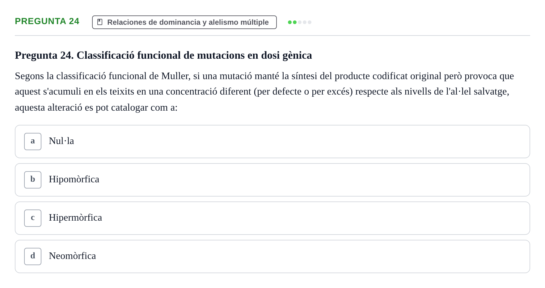 Enunciado: Pregunta 24 · Genética UAB 2021
