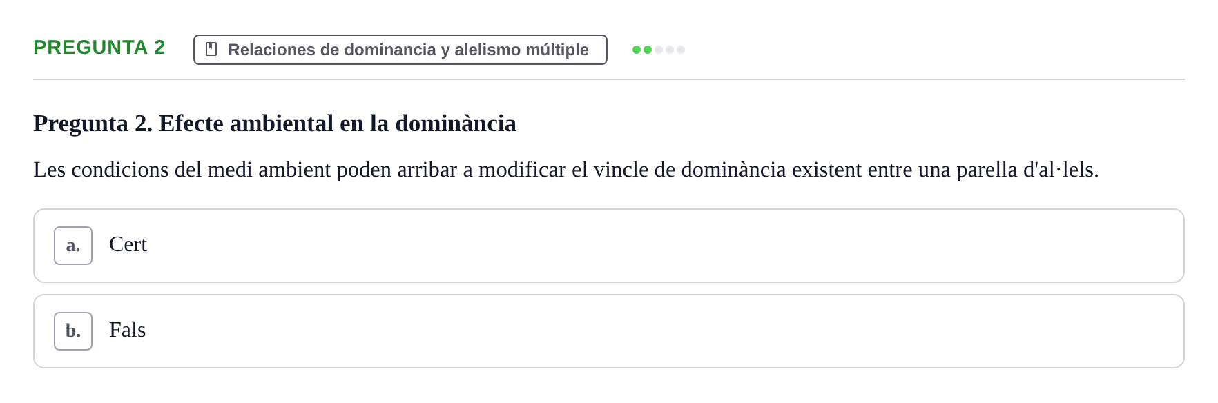 Enunciado: Pregunta 2 · Genética UAB 2021