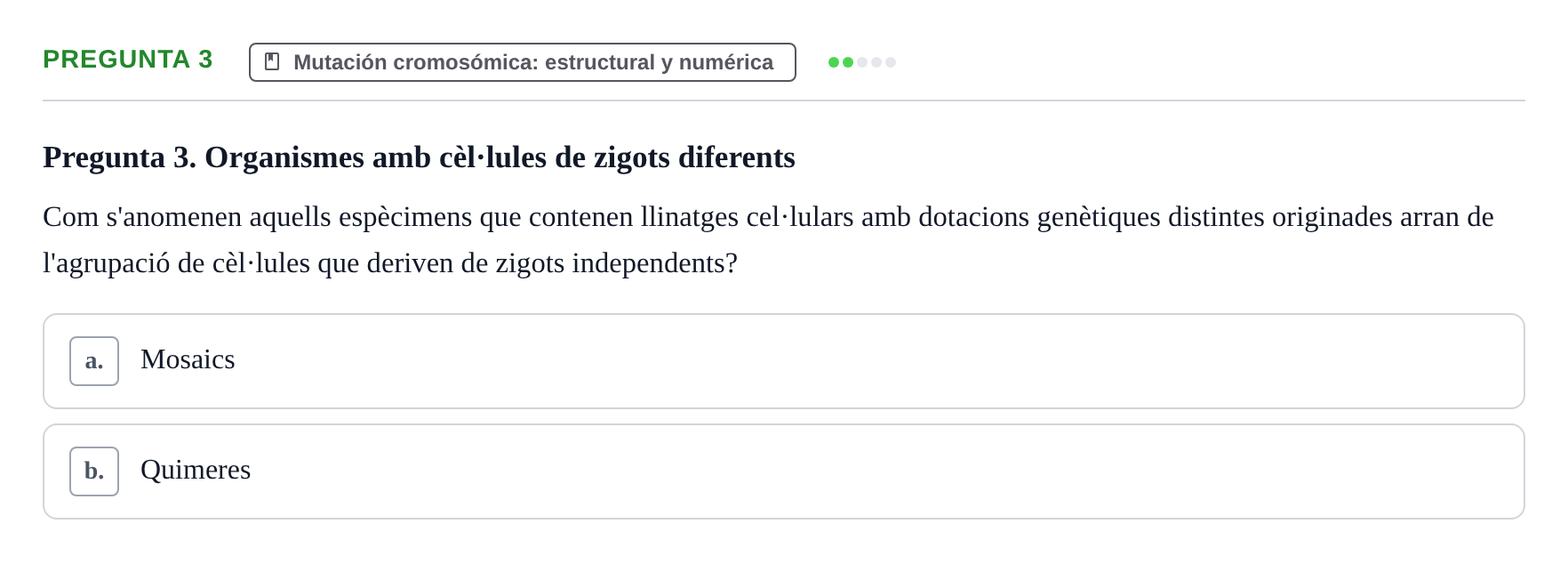 Enunciado: Pregunta 3 · Genética UAB 2021