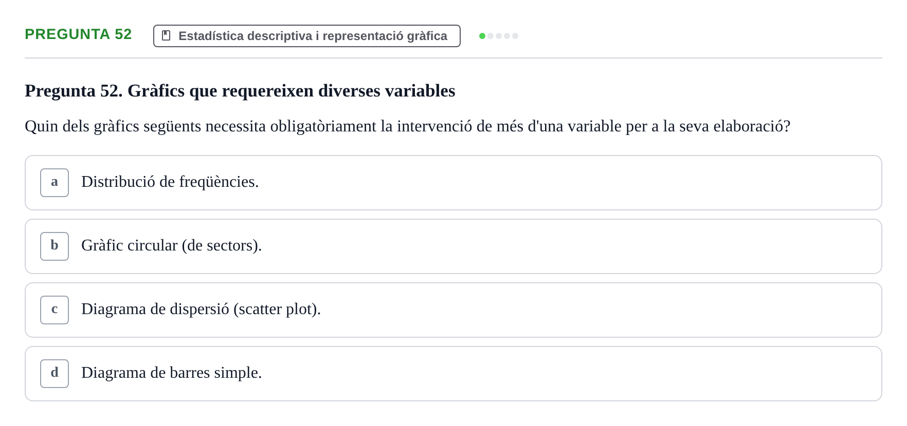 Enunciado: Pregunta 52 · Habilitats d'Investigació Clínica i de Lectura Crítica UVIC 2021