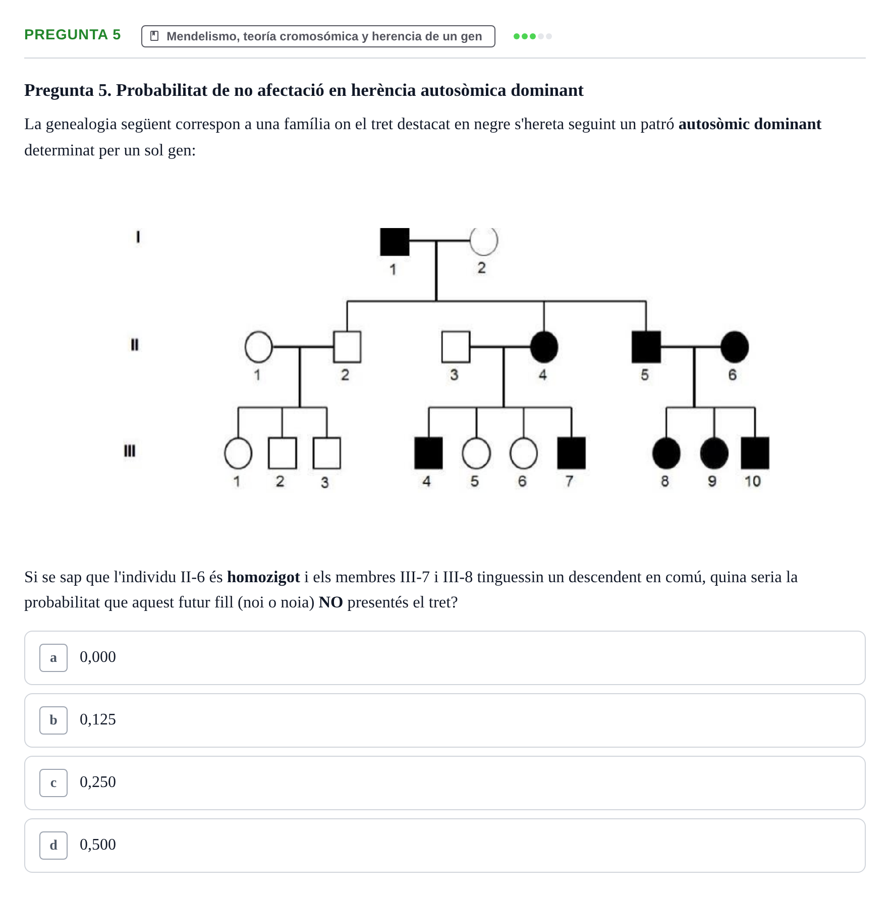 Enunciado: Pregunta 5 · Genética UAB 2022