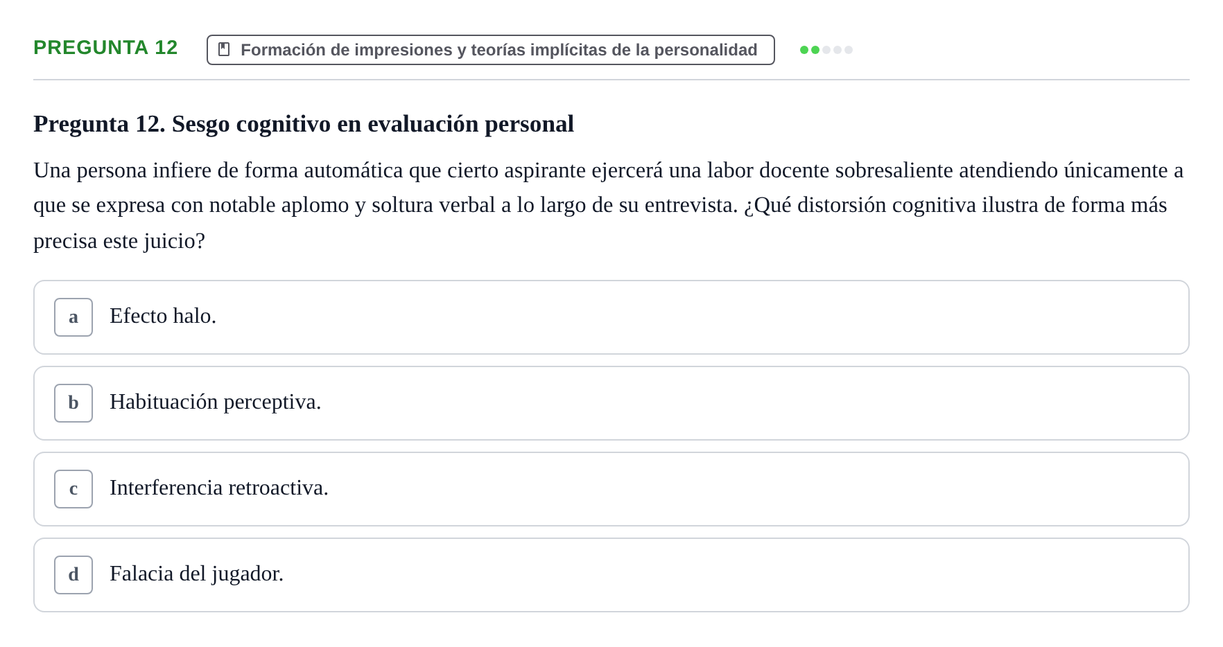 Enunciado: Pregunta 12