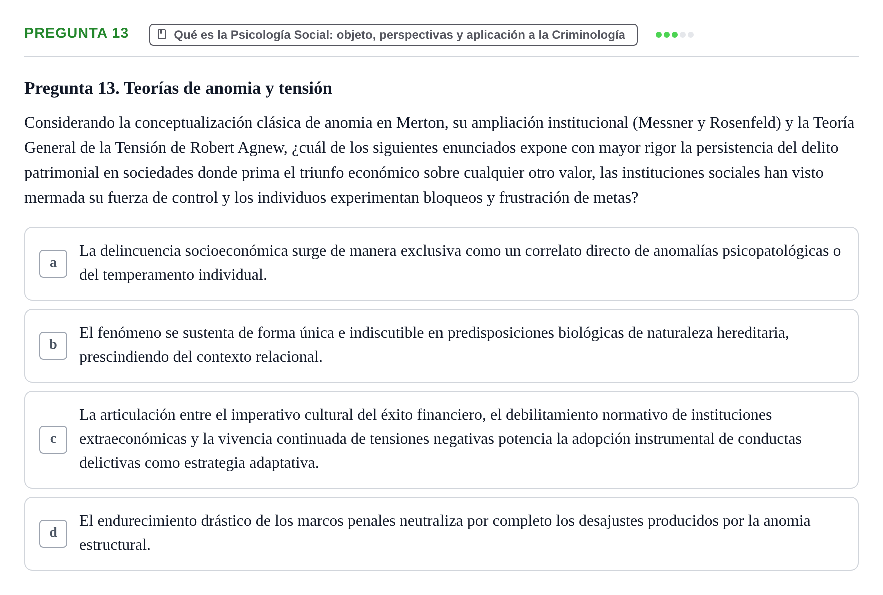 Enunciado: Pregunta 13