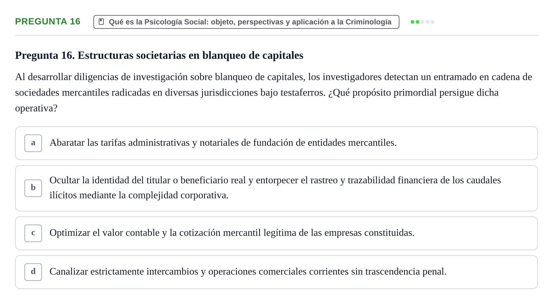 Enunciado: Pregunta 16