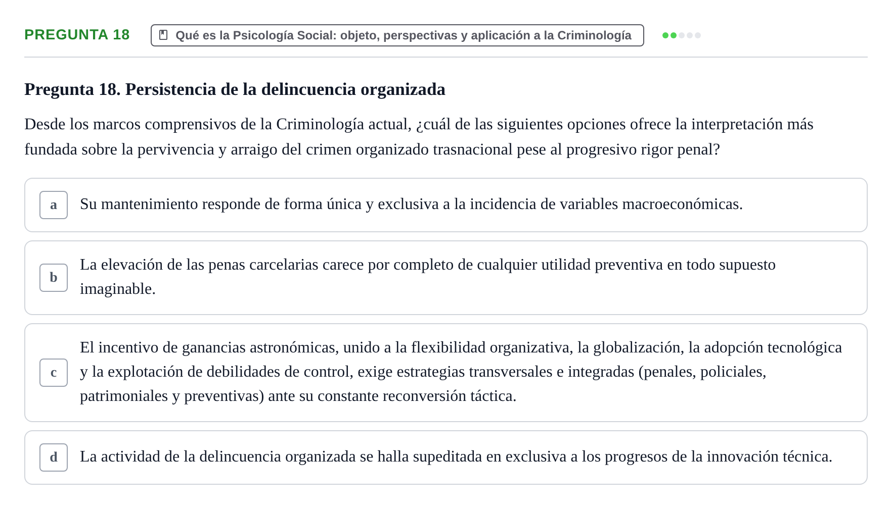 Enunciado: Pregunta 18