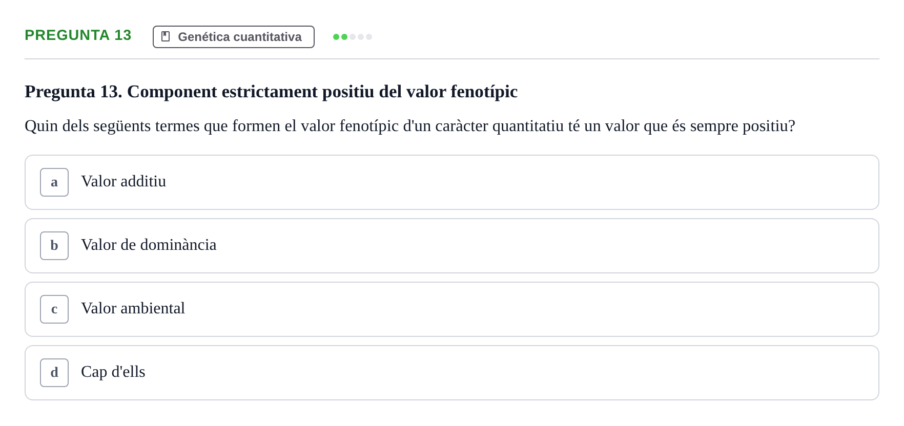 Enunciado: Pregunta 13 · Genética UAB 2022