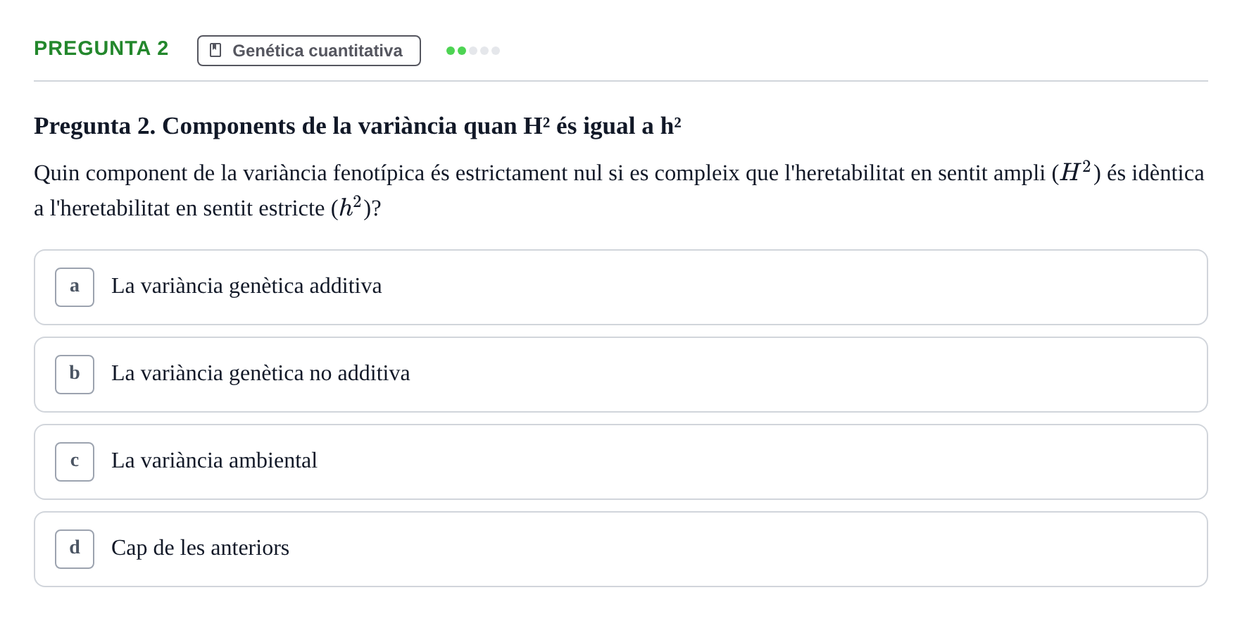 Enunciado: Pregunta 2 · Genética UAB 2022