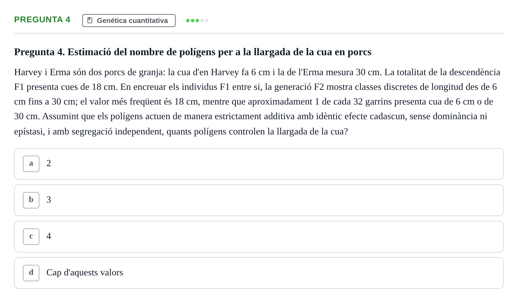 Enunciado: Pregunta 4 · Genética UAB 2022