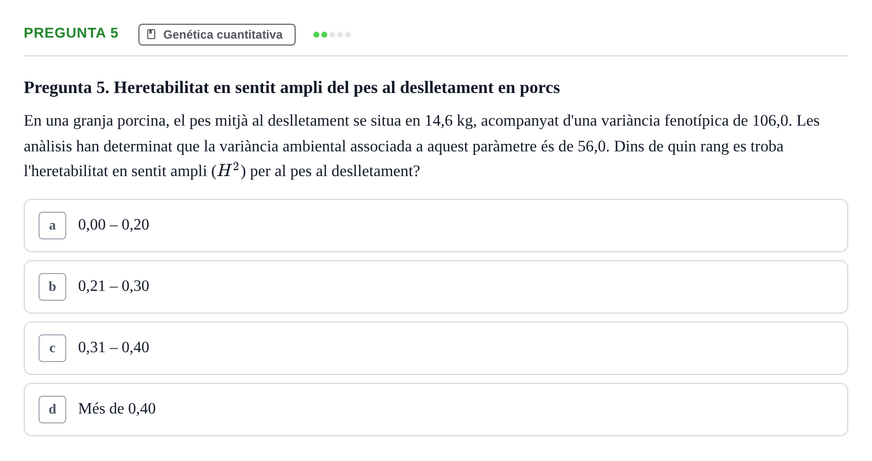Enunciado: Pregunta 5 · Genética UAB 2022