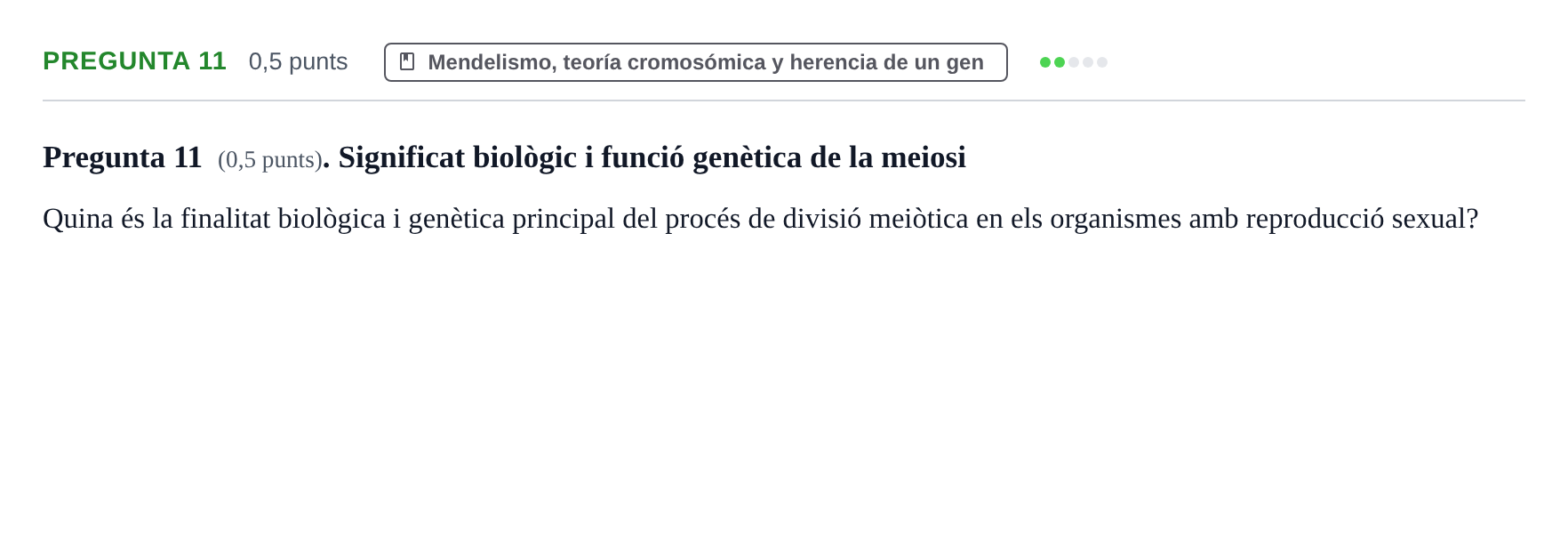 Enunciado: Pregunta 11 · Genética UAB 2023