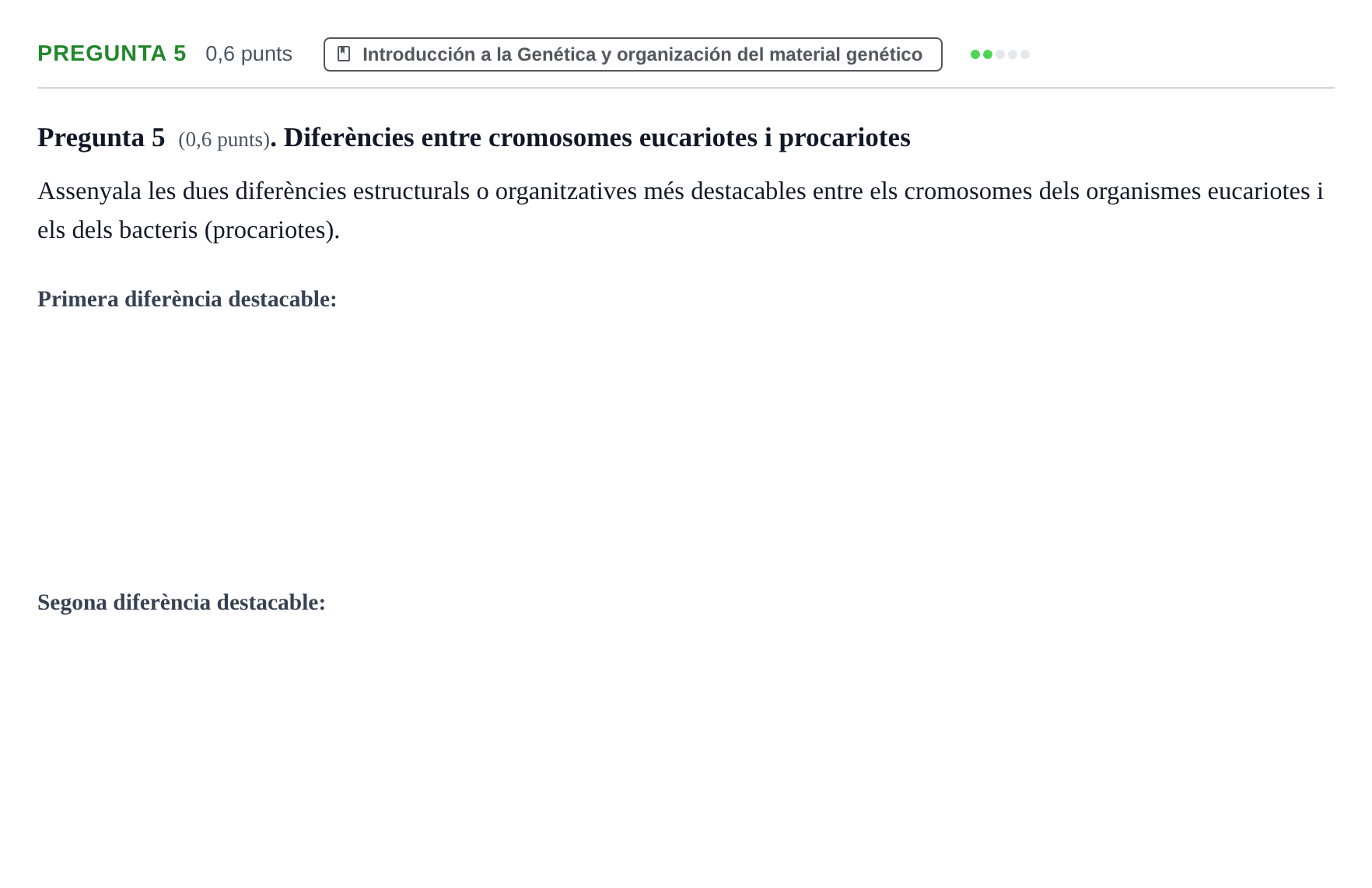 Enunciado: Pregunta 5 · Genética UAB 2023