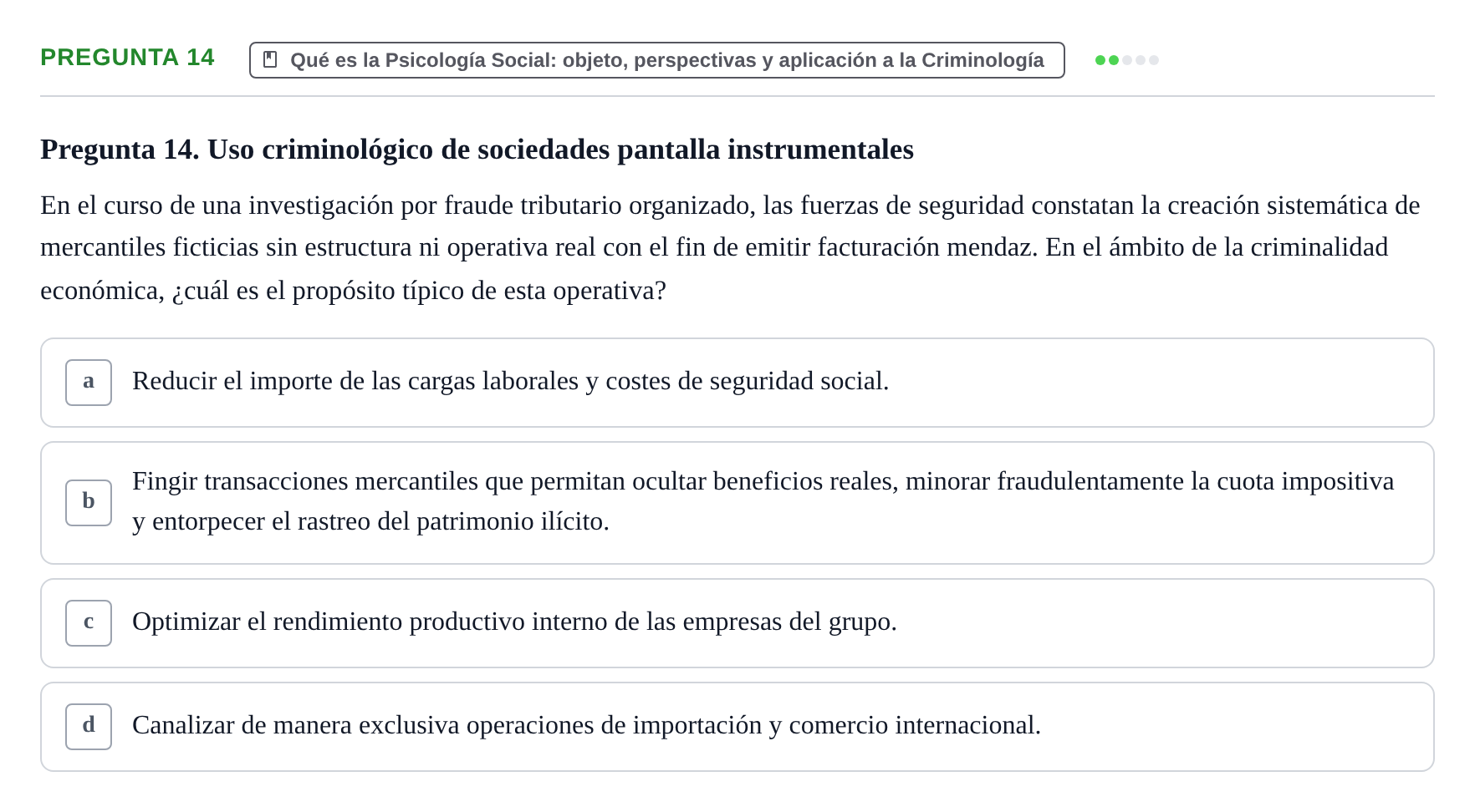 Enunciado: Pregunta 14