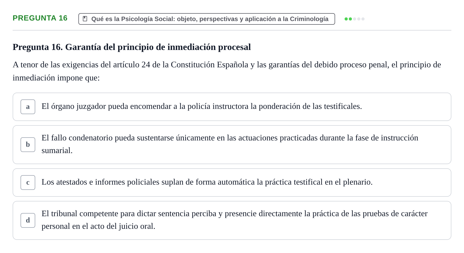 Enunciado: Pregunta 16