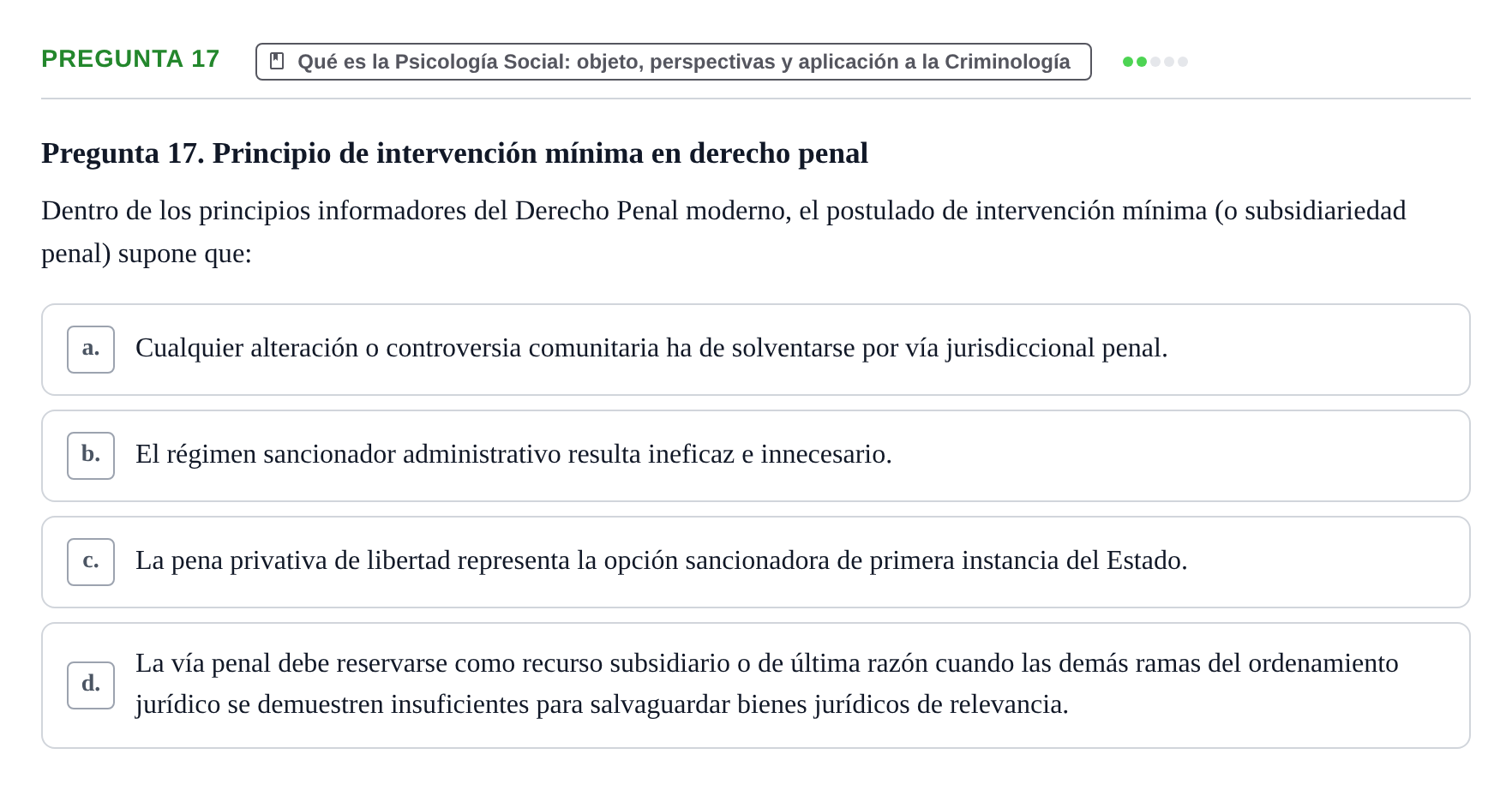 Enunciado: Pregunta 17