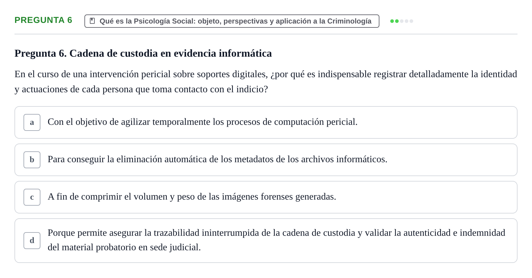 Enunciado: Pregunta 6
