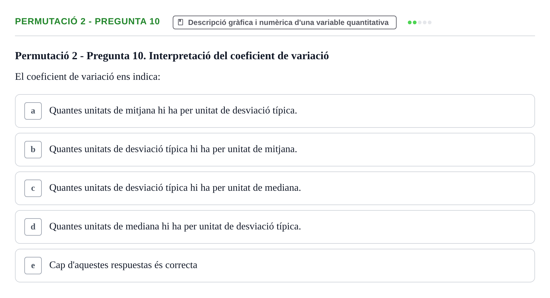 Enunciado: Ejercicio Permutació 2 - Pregunta 10 · Anàlisi de Dades UPF Test en classe 1. Anàlisi de Dades (Permutacions 1 a 5)