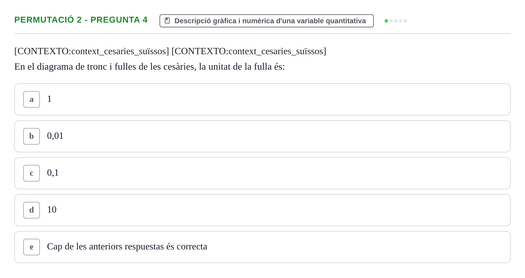 Enunciado: Ejercicio Permutació 2 - Pregunta 4 · Anàlisi de Dades UPF Test en classe 1. Anàlisi de Dades (Permutacions 1 a 5)