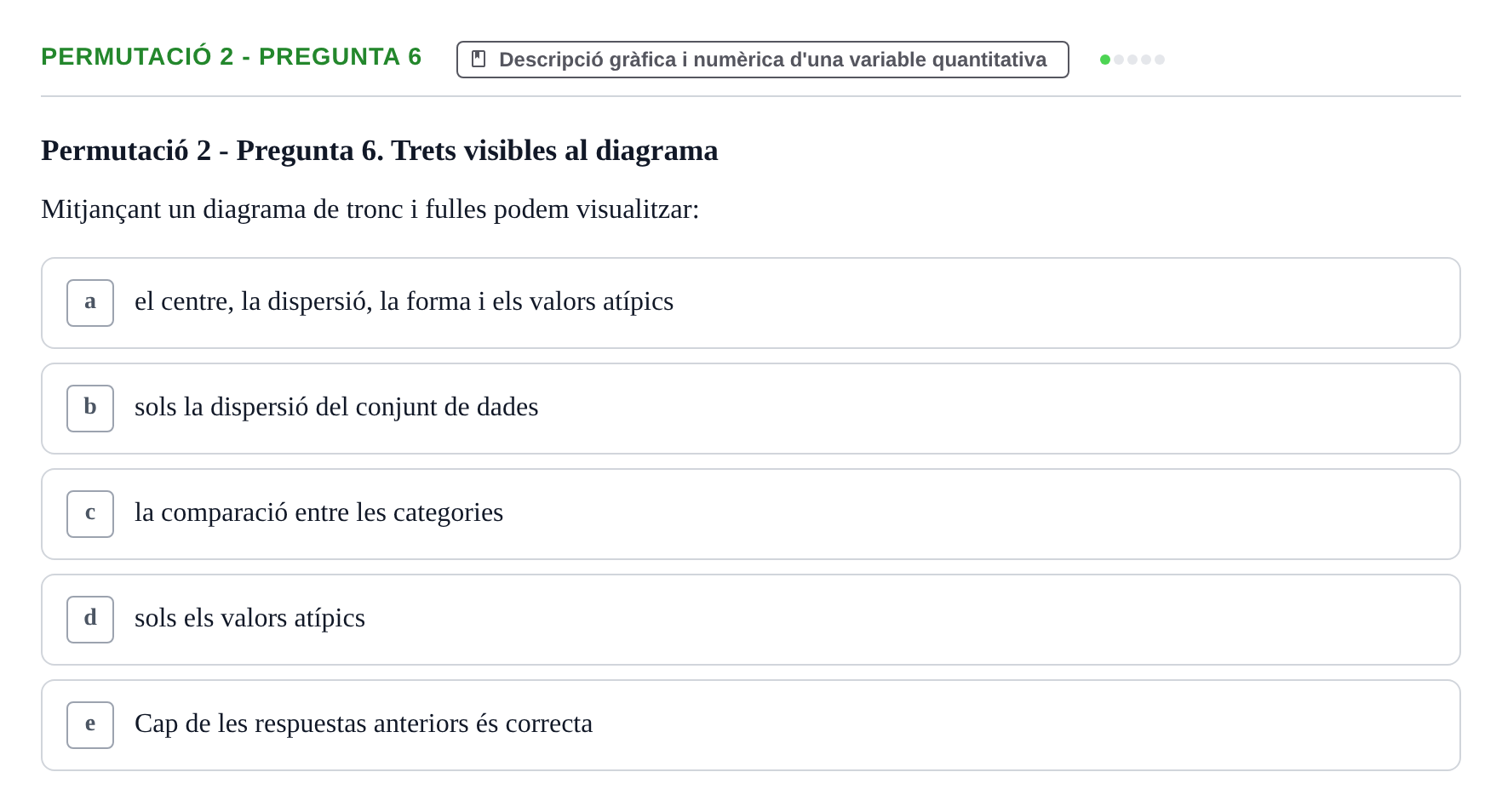 Enunciado: Ejercicio Permutació 2 - Pregunta 6 · Anàlisi de Dades UPF Test en classe 1. Anàlisi de Dades (Permutacions 1 a 5)