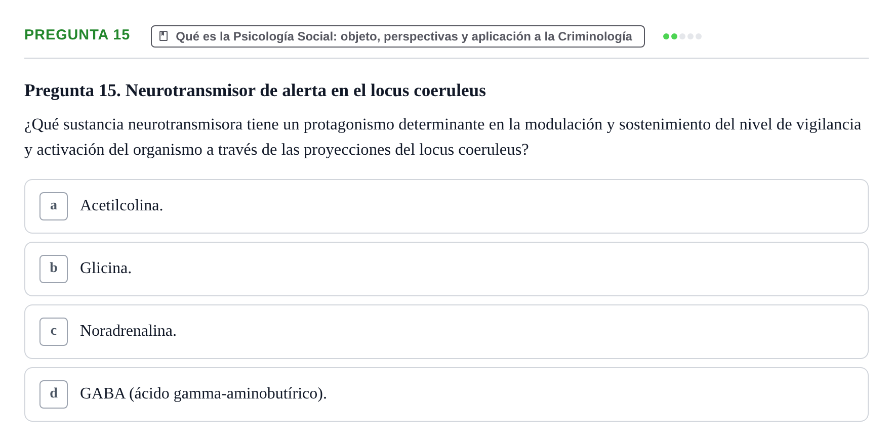 Enunciado: Pregunta 15