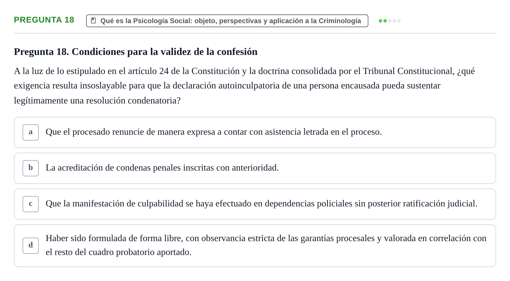 Enunciado: Pregunta 18
