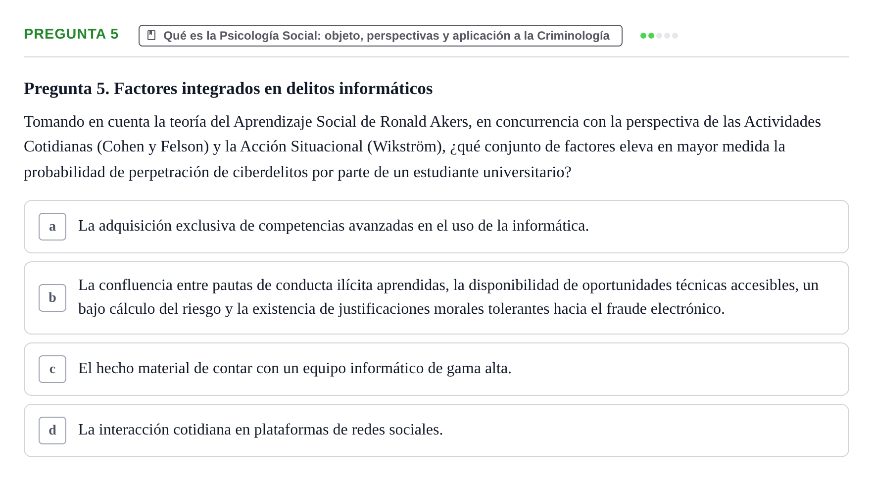 Enunciado: Pregunta 5
