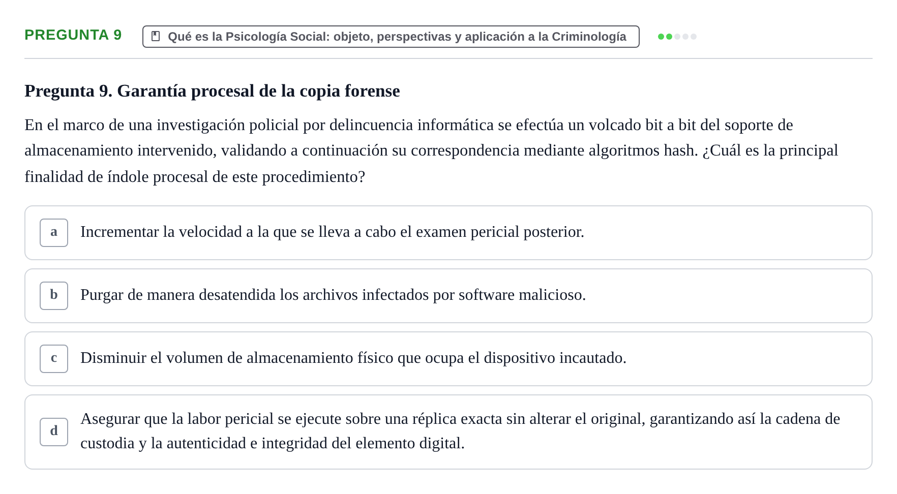 Enunciado: Pregunta 9