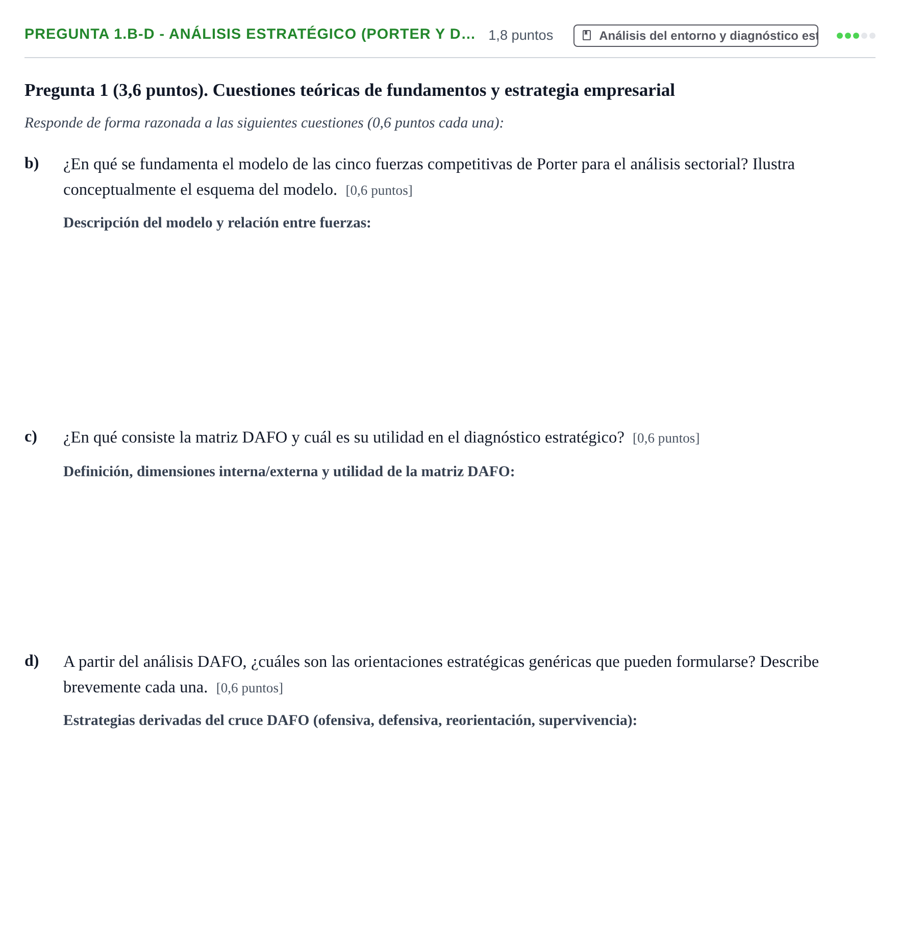 Enunciado: Pregunta 1.b-d - Análisis estratégico (Porter y D… · Organització Empresarial UDL 2016