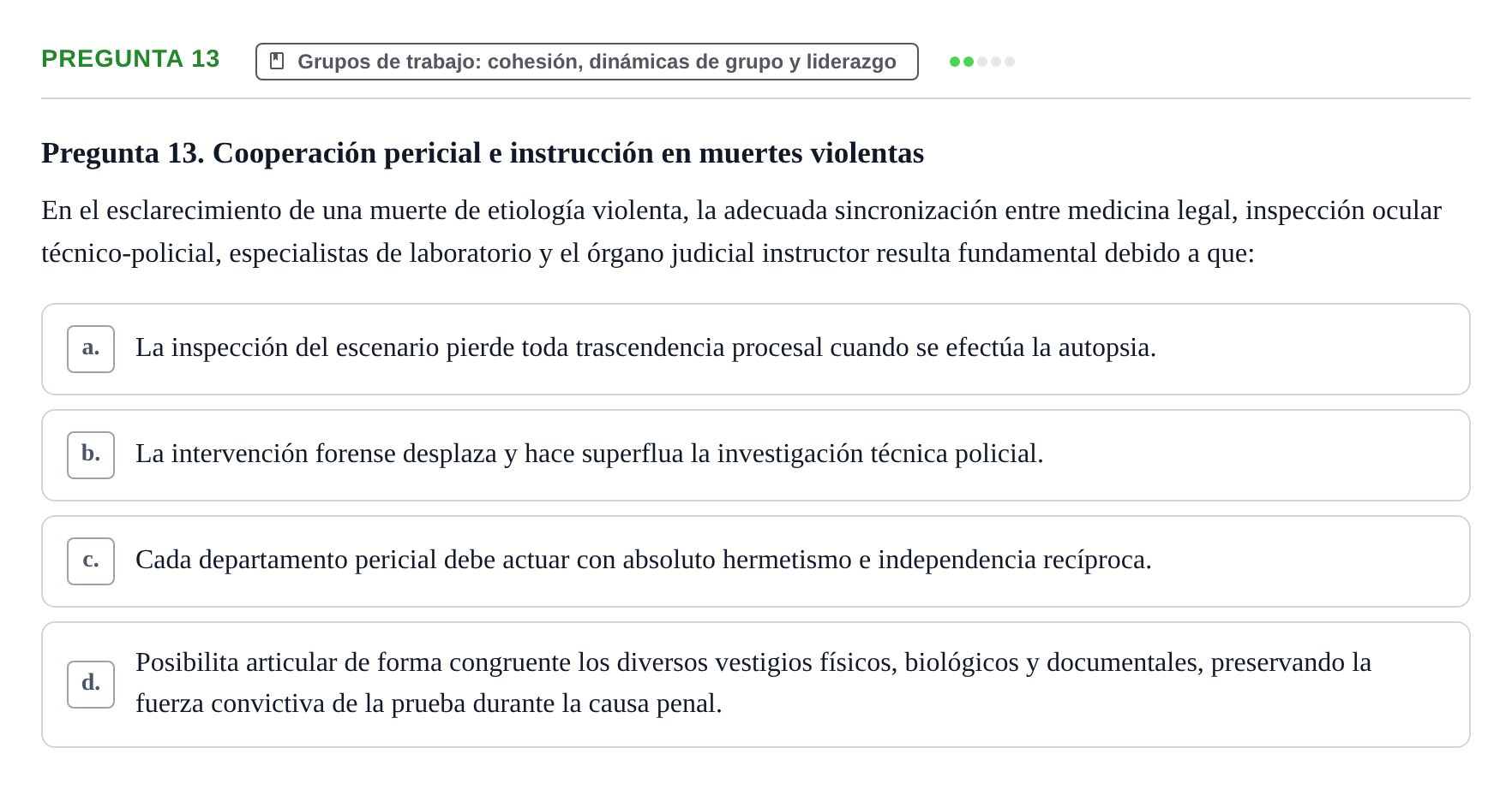 Enunciado: Pregunta 13